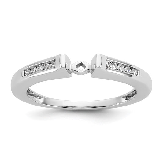 0.10ct. CZ Solid Real 14K White Gold Peg Set Engagement Ring