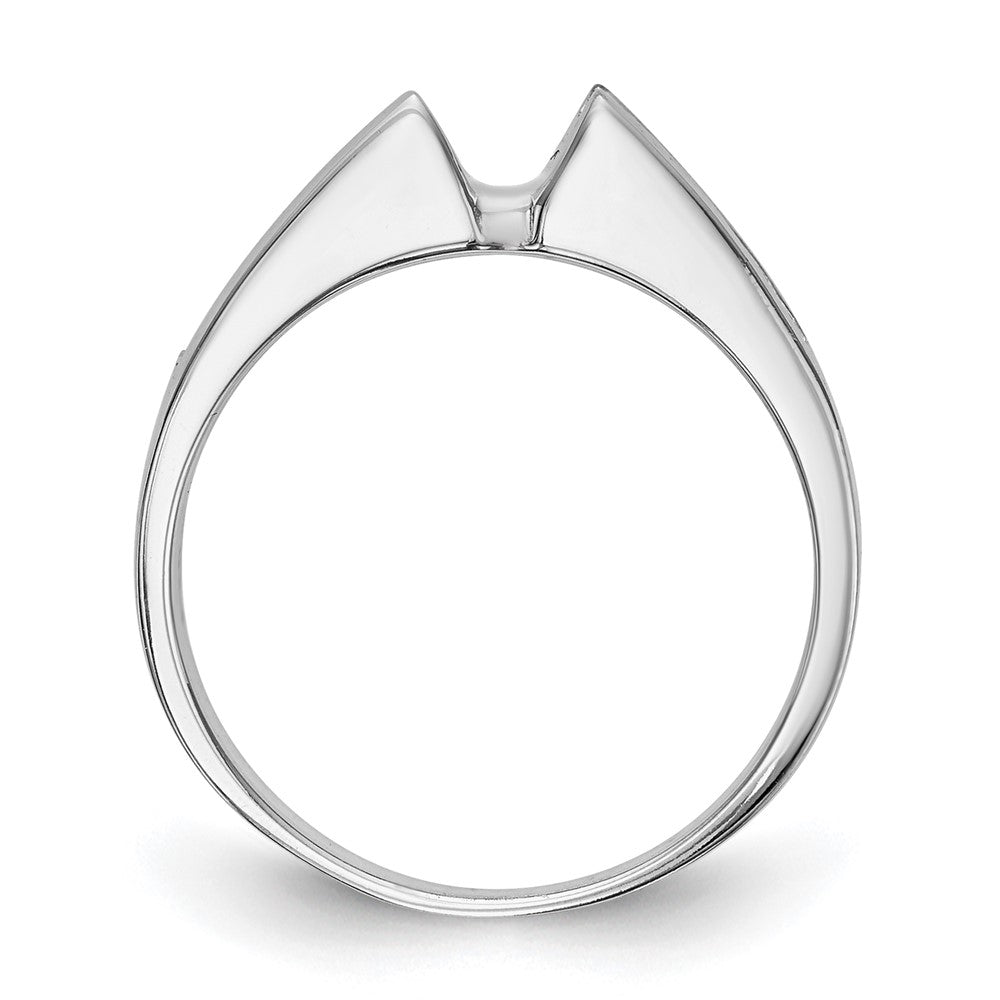 14K White Gold Peg Set 3/8 Carat Channel Princess Diamond Semi Mount Engagement Ring