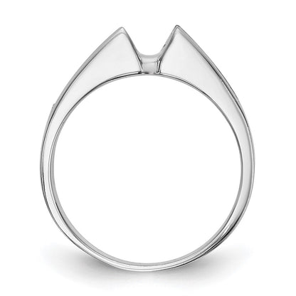 14K White Gold Peg Set 3/8 Carat Channel Princess Diamond Semi Mount Engagement Ring