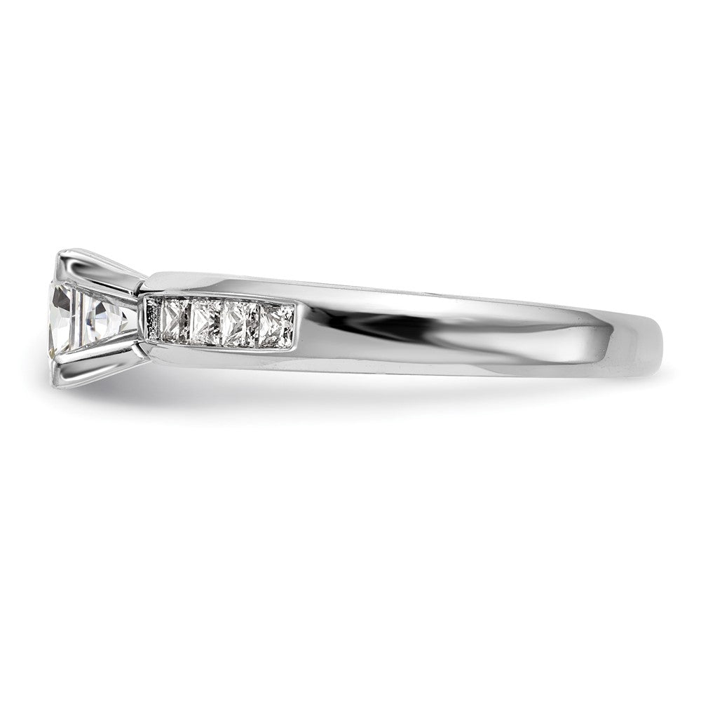 14K White Gold Peg Set 1/2 Carat Channel Princess Diamond Semi Mount Engagement Ring