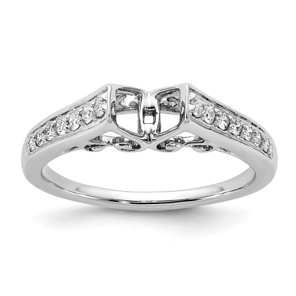 14k White Gold 1/5 Ct. Lab Grown Diamond VS/SI+ G+ Semi-Mount Pet Set Engagement Ring