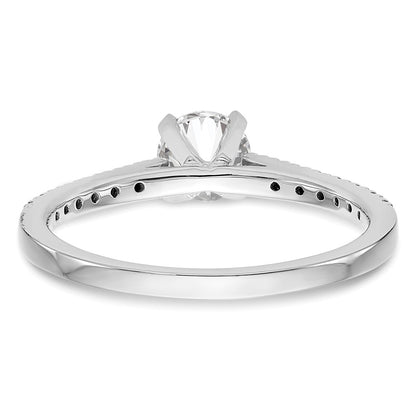 10K White Gold Peg Set 1/10 Carat Diamond Semi Mount Engagement Ring