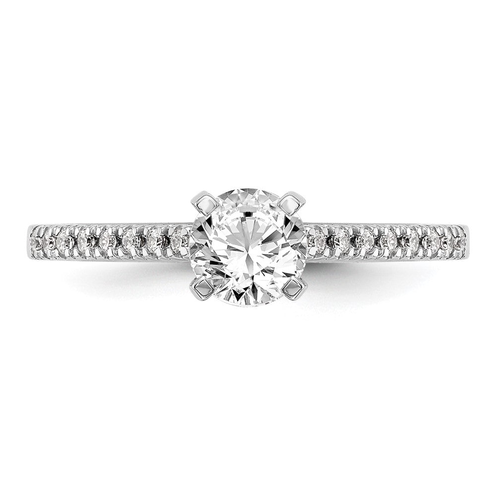 14k White Gold 1/10 Ct. Lab Grown Diamond VS/SI+ G+ Semi Mount Peg Set Engagement Ring