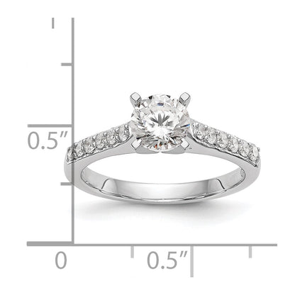 14k White Gold 1/4 Ct. Lab Grown Diamond VS/SI+ G+ Peg Set Engagement Ring