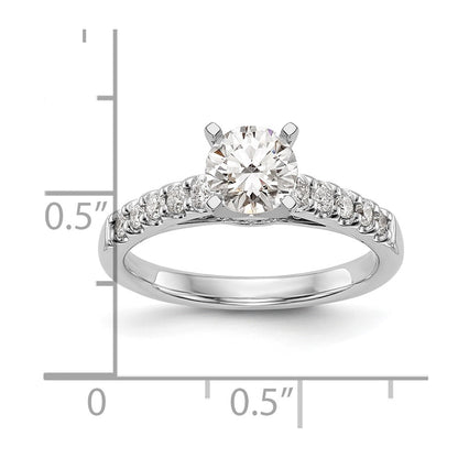 14k White Gold 1/3 Ct. Lab Grown Diamond VS/SI+ G+ Semi Mount Peg Set Engagement Ring
