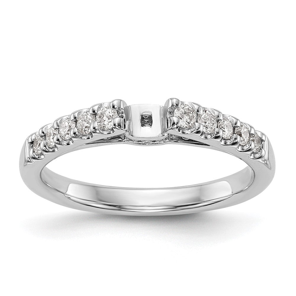 14k White Gold 1/3 Ct. Lab Grown Diamond VS/SI+ G+ Semi Mount Peg Set Engagement Ring