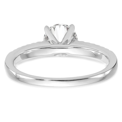 10K White Gold Diamond Peg Set Semi Mount Engagement Ring