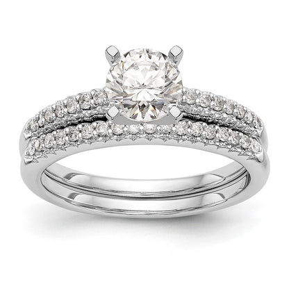 10K White Gold Diamond Peg Set Semi Mount Engagement Ring