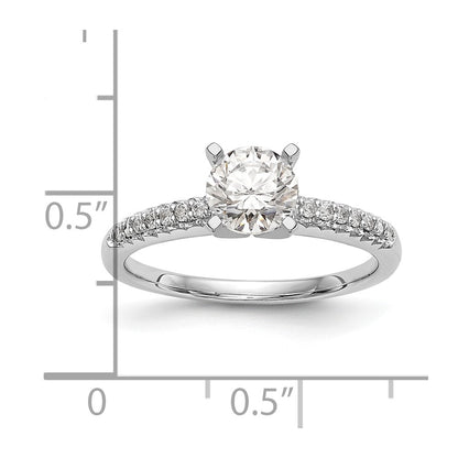 10K White Gold Diamond Peg Set Semi Mount Engagement Ring