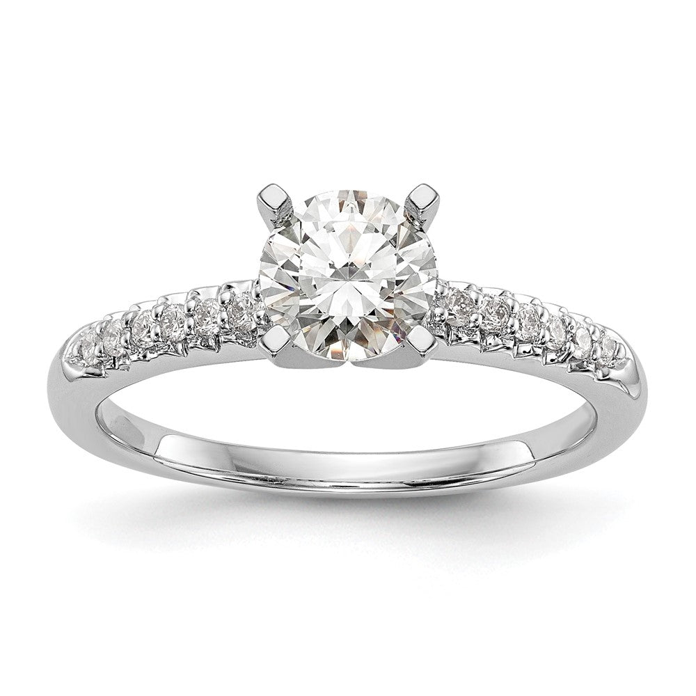 10K White Gold Peg Set 1/8 Carat Diamond Semi Mount Engagement Ring