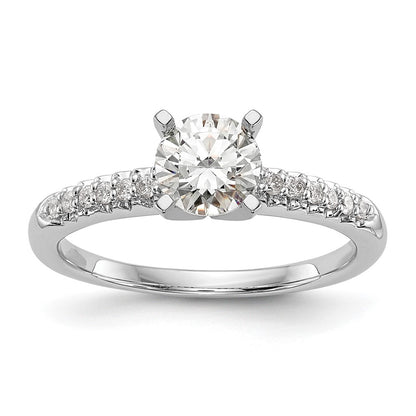 10K White Gold Peg Set 1/8 Carat Diamond Semi Mount Engagement Ring