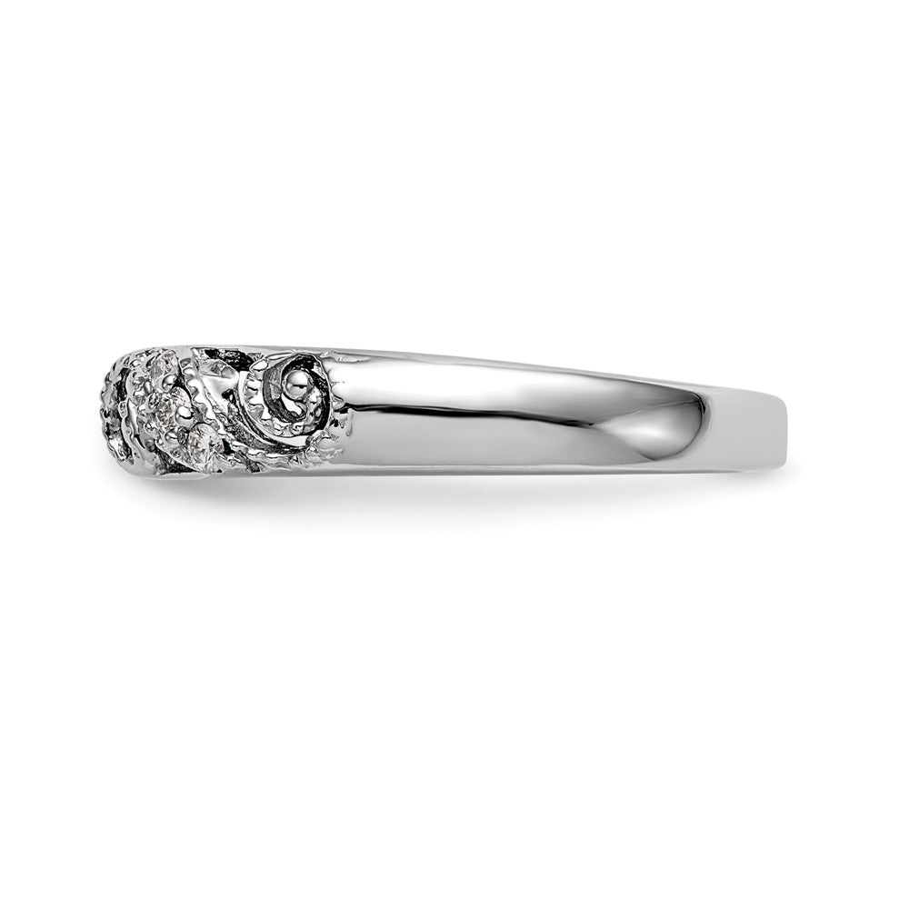 14K White Gold Peg Set 1/15 Carat Diamond Semi Mount Engagement Ring
