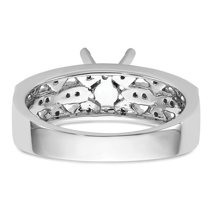 0.10ct. CZ Solid Real 14K White Gold Peg Set Engagement Ring