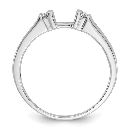 0.08ct. CZ Solid Real 14K White Gold Peg Set Semi Mount Engagement Ring