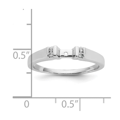 0.08ct. CZ Solid Real 14K White Gold Peg Set Semi Mount Engagement Ring