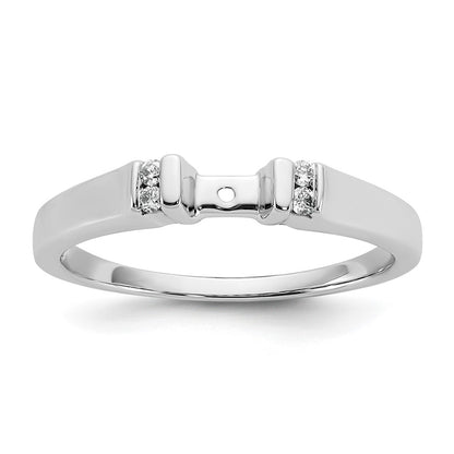 0.08ct. CZ Solid Real 14K White Gold Peg Set Semi Mount Engagement Ring