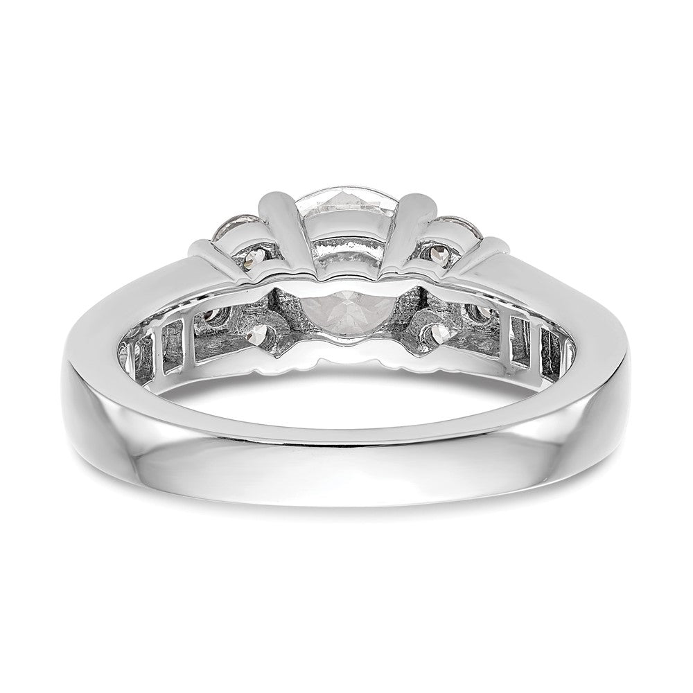 14k White Gold 3/4 Ct. Lab Grown Diamond VS/SI+ G+ 1 1/4 Ct. Center Round Channel Set Shared Prong Engagement Ring