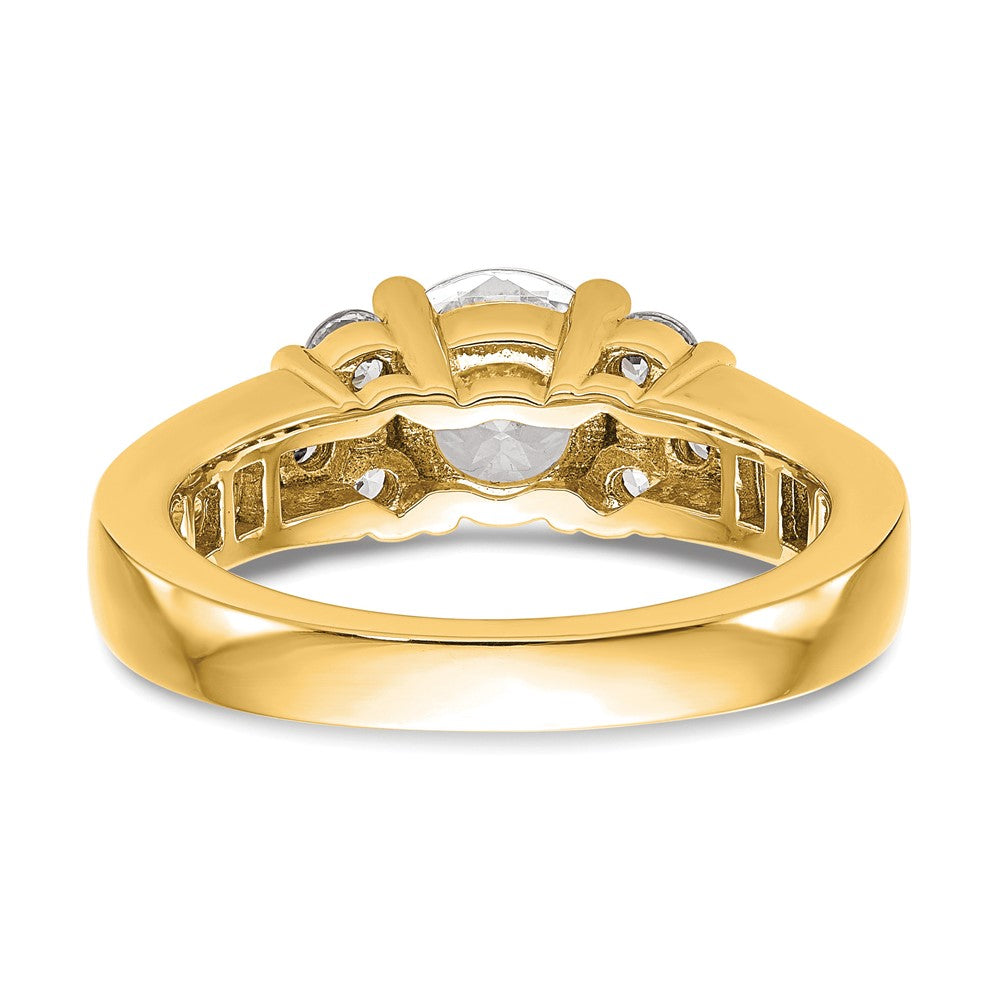 14k Yellow Gold 3/4 Ct. Lab Grown Diamond VS/SI+ G+ 1 1/4 Ct. Center Round Channel Set Shared Prong Engagement Ring