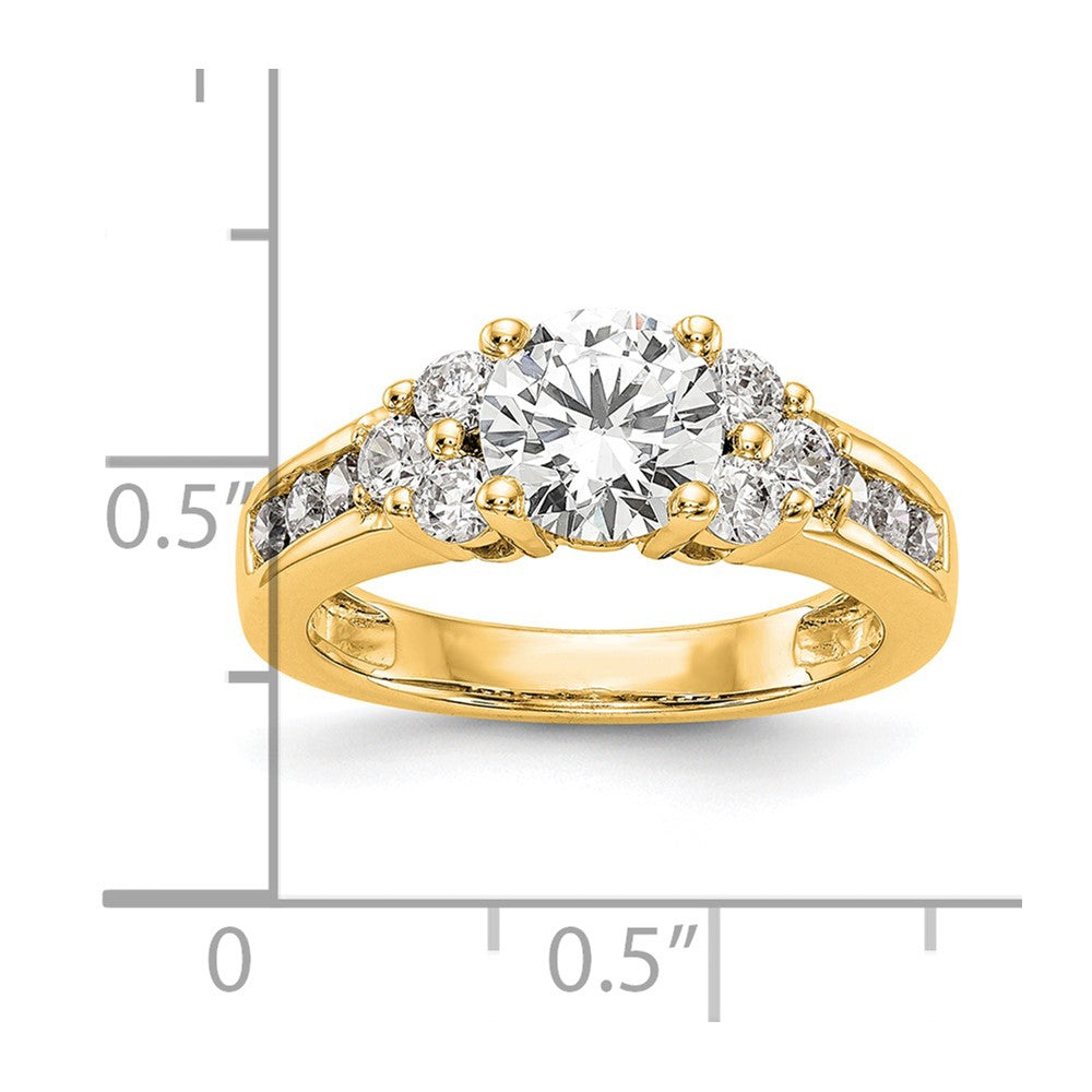 14k Yellow Gold 3/4 Ct. Lab Grown Diamond VS/SI+ G+ 1 1/4 Ct. Center Round Channel Set Shared Prong Engagement Ring