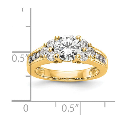 14k Yellow Gold 3/4 Ct. Lab Grown Diamond VS/SI+ G+ 1 1/4 Ct. Center Round Channel Set Shared Prong Engagement Ring