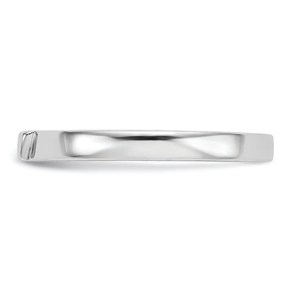 14K White Gold Contoured Wedding Band