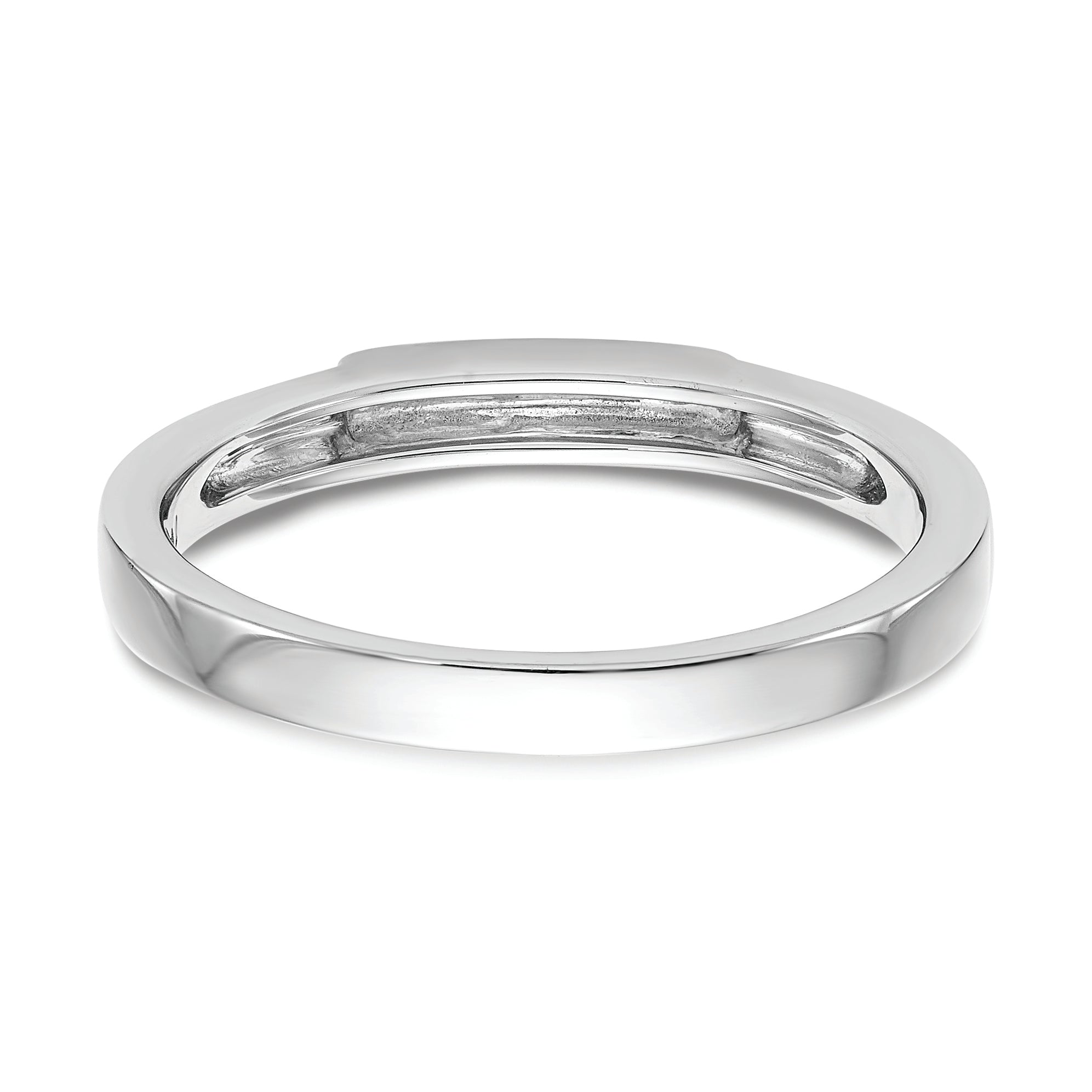 14K White Gold Contoured Wedding Band