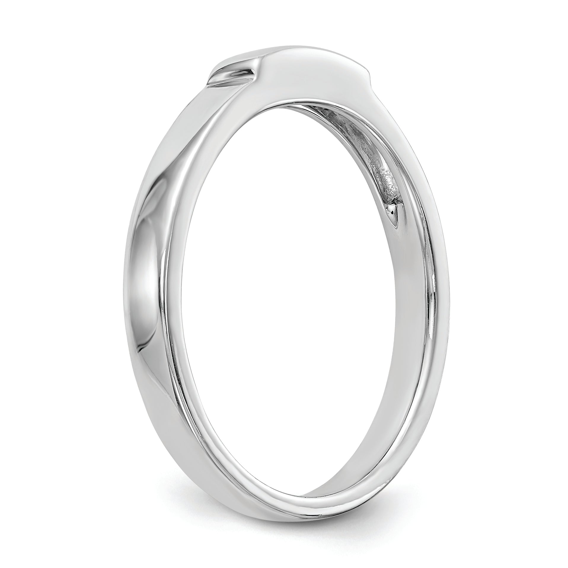 14K White Gold Contoured Wedding Band