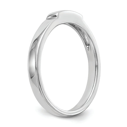14K White Gold Contoured Wedding Band