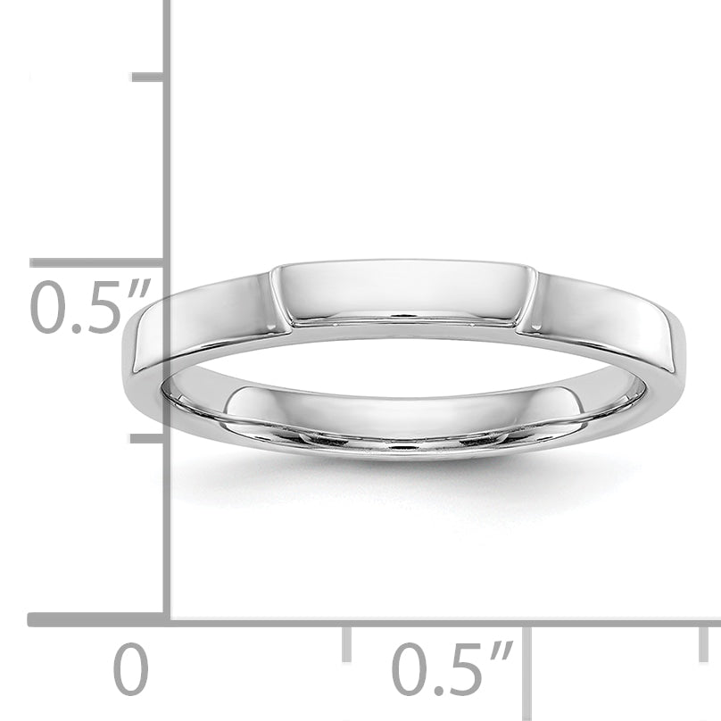 14K White Gold Contoured Wedding Band