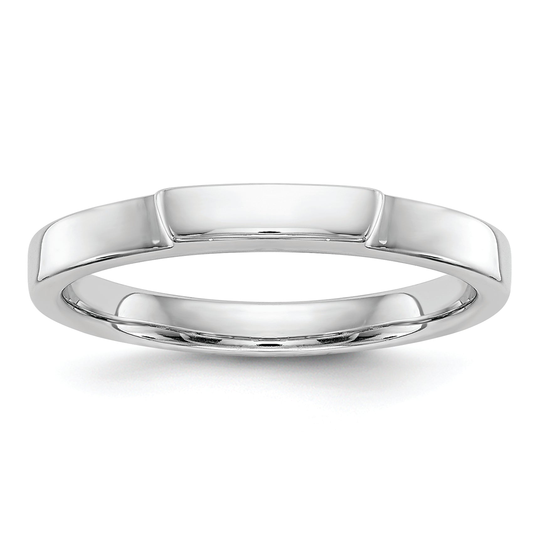 14K White Gold Contoured Wedding Band