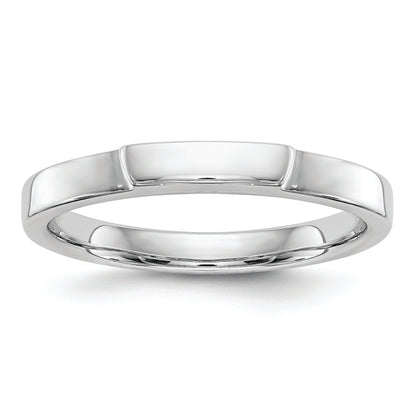 14K White Gold Contoured Wedding Band