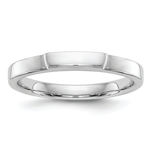 14K White Gold Contoured Wedding Band