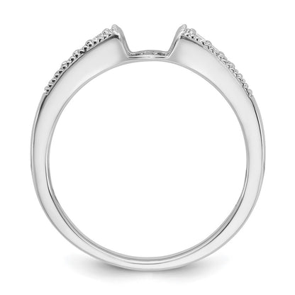 0.10ct. CZ Solid Real 14K White Gold Peg Set Engagement Ring