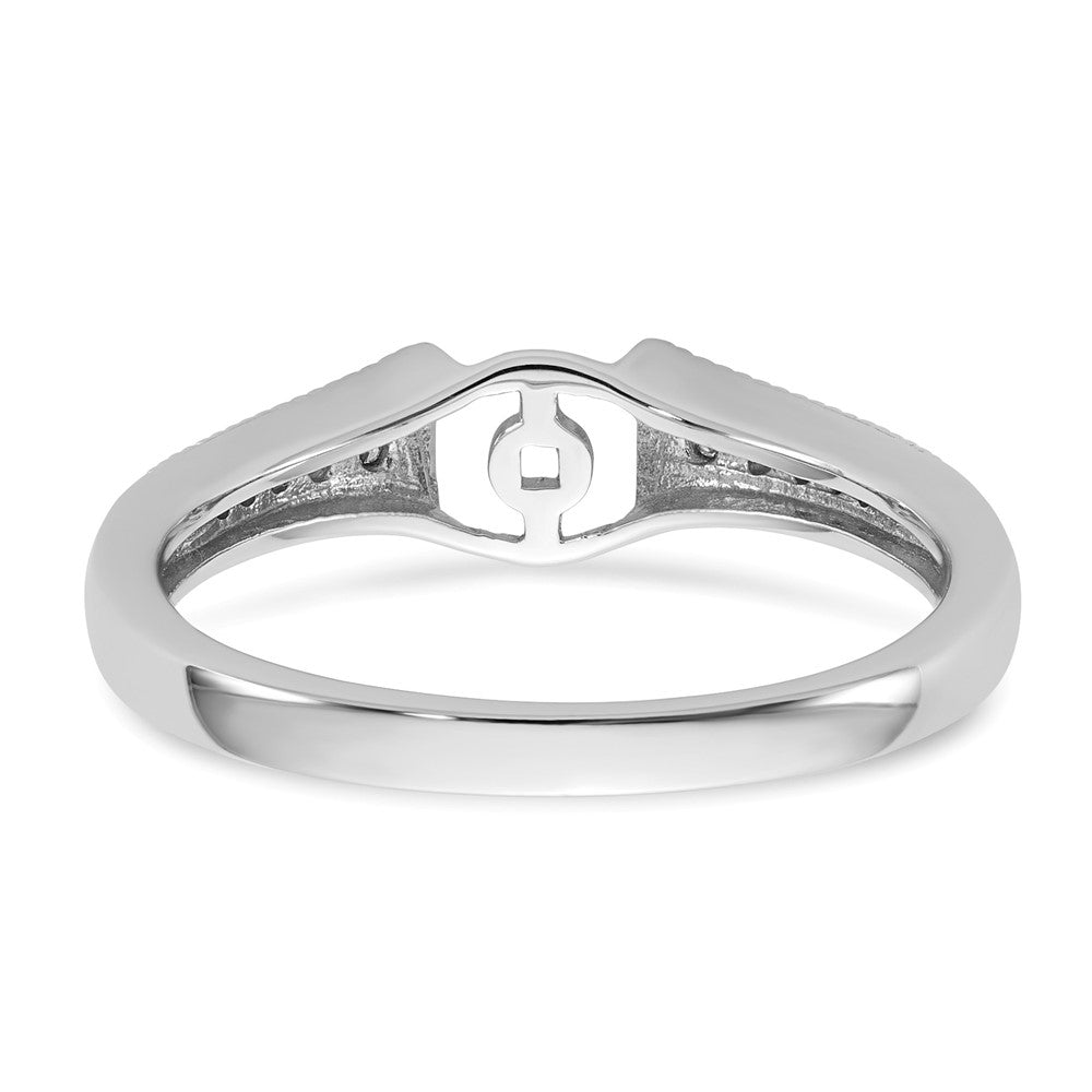 0.10ct. CZ Solid Real 14K White Gold Peg Set Engagement Ring