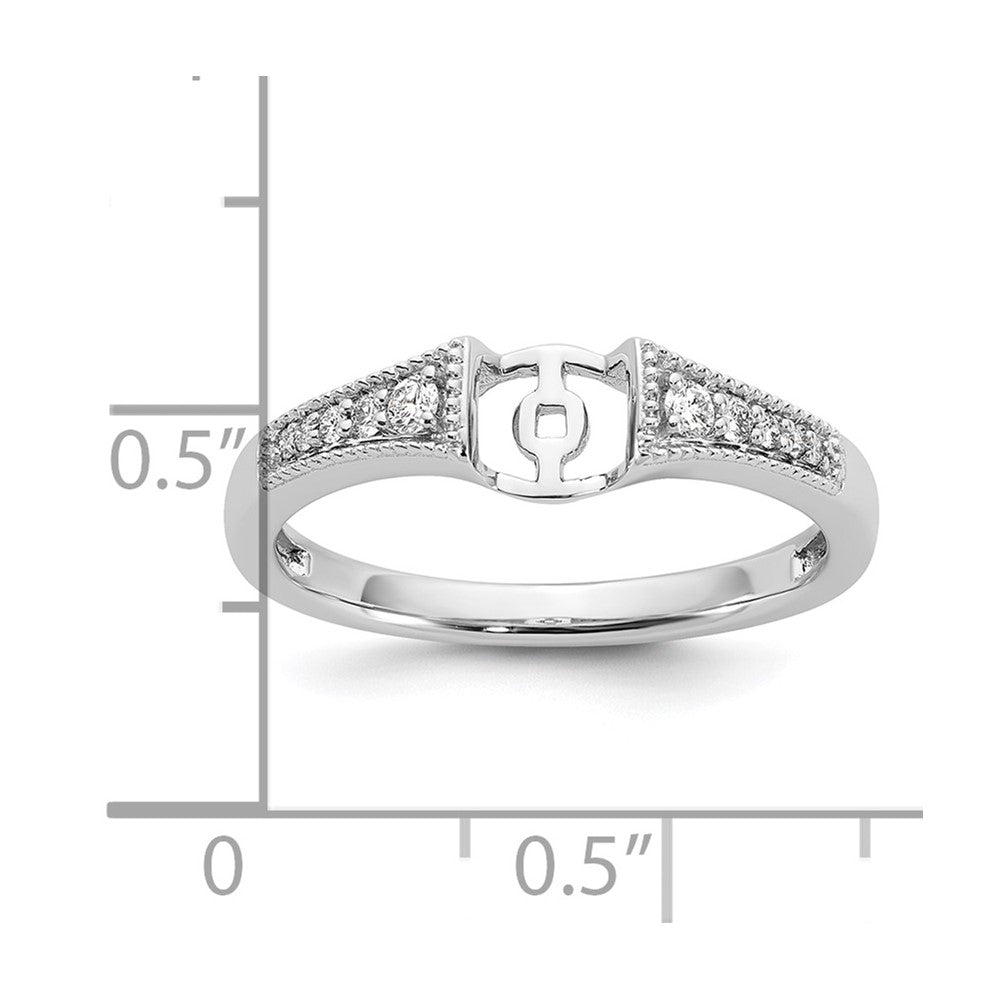 0.10ct. CZ Solid Real 14K White Gold Peg Set Engagement Ring