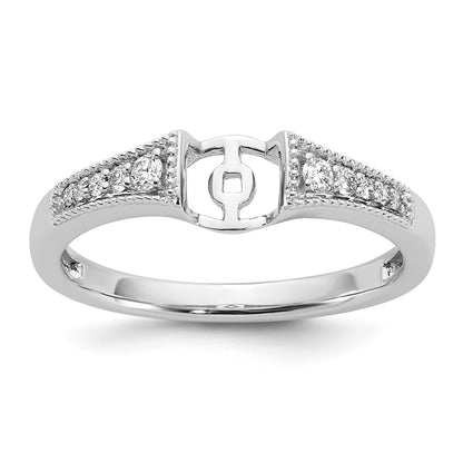 0.10ct. CZ Solid Real 14K White Gold Peg Set Engagement Ring