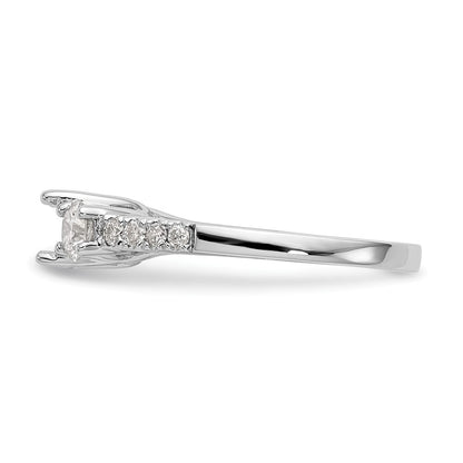 14k White Gold 1 1/5 Ct. Lab Grown Diamond VS/SI+ G+ Complete Size 7 Three Stone Engagement Ring