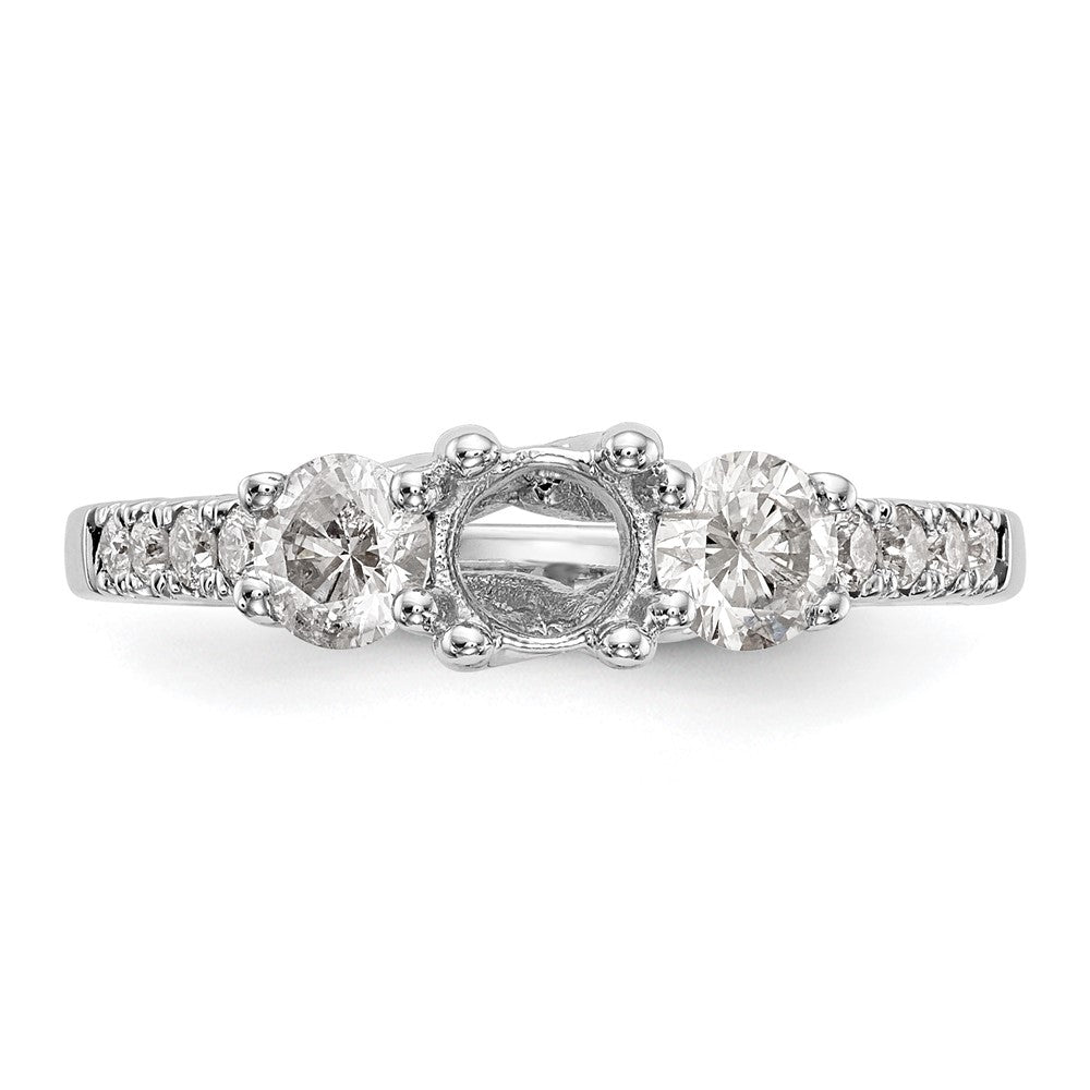 14k White Gold 1 1/5 Ct. Lab Grown Diamond VS/SI+ G+ Complete Size 6 Three Stone Engagement Ring