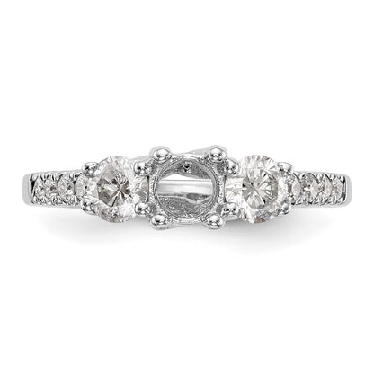 14k White Gold 1 1/5 Ct. Lab Grown Diamond VS/SI+ G+ Complete Size 6 Three Stone Engagement Ring