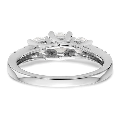 14k White Gold 1 1/5 Ct. Lab Grown Diamond VS/SI+ G+ Three Stone Engagement Ring