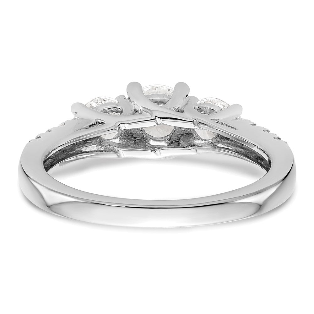 14k White Gold 1 1/5 Ct. Lab Grown Diamond VS/SI+ G+ Complete Size 6 Three Stone Engagement Ring