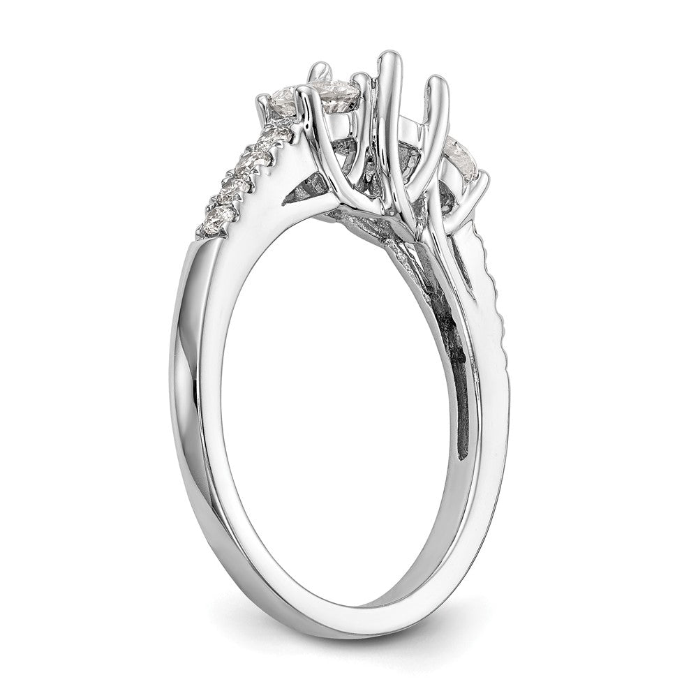14k White Gold 1 1/5 Ct. Lab Grown Diamond VS/SI+ G+ Complete Size 6 Three Stone Engagement Ring