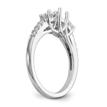 14k White Gold 1 1/5 Ct. Lab Grown Diamond VS/SI+ G+ Complete Size 7 Three Stone Engagement Ring
