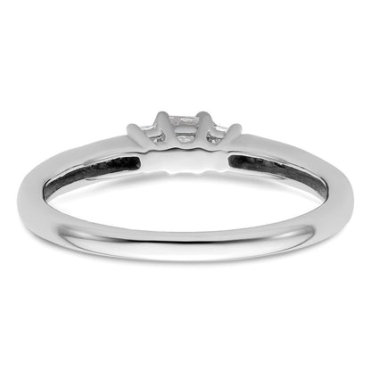 0.16ct. CZ Solid Real 14K White Gold 3-Stone Engagement Ring