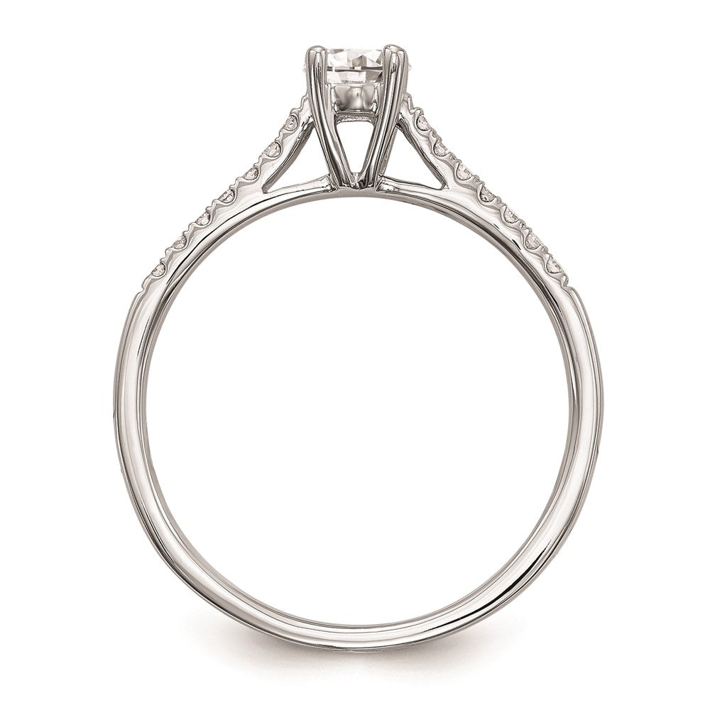 14K White Gold Complete Real Diamond Promise/Engagement Ring