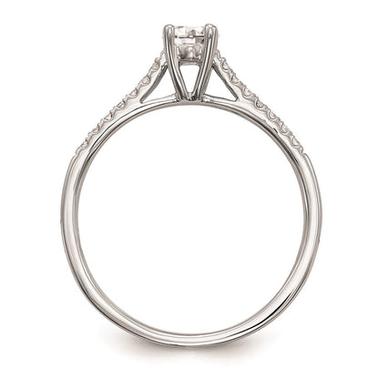 14K White Gold Complete Real Diamond Promise/Engagement Ring