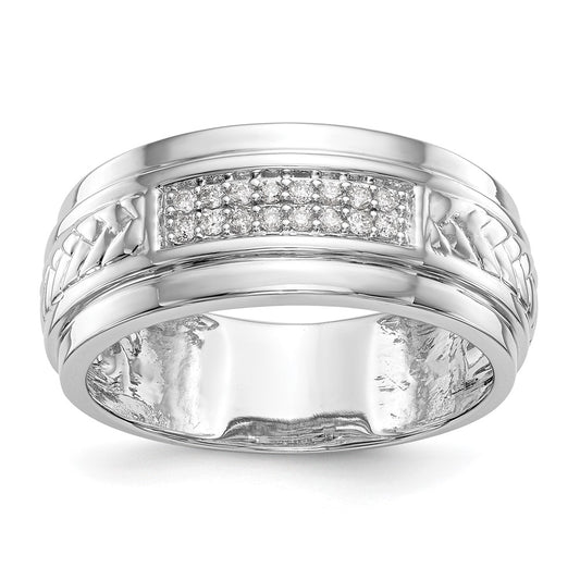 14K White Gold Lab Grown VS/SI+ G+ Diamond Trio Men's Wedding Band Ring