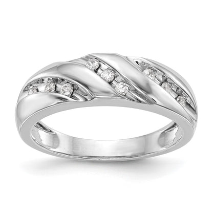 14K White Gold Complete Real Diamond Trio Ladies Wedding Band