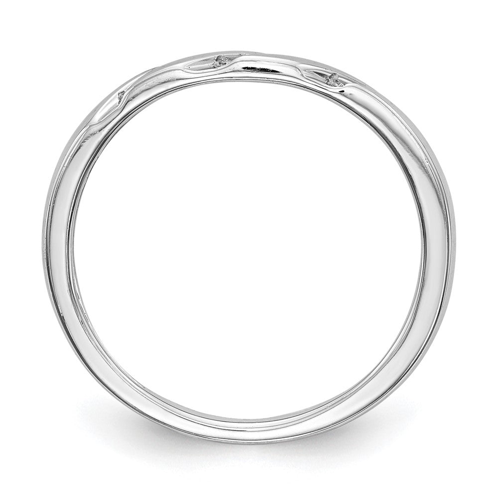 14K White Gold Lab Grown VS/SI+ G+ Diamond Trio Ladies Wedding Band Ring