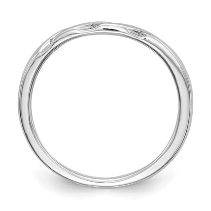 14K White Gold Lab Grown VS/SI+ G+ Diamond Trio Ladies Wedding Band Ring